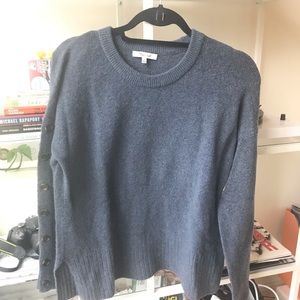 Madewell Sweater with bell sleeves & button detail